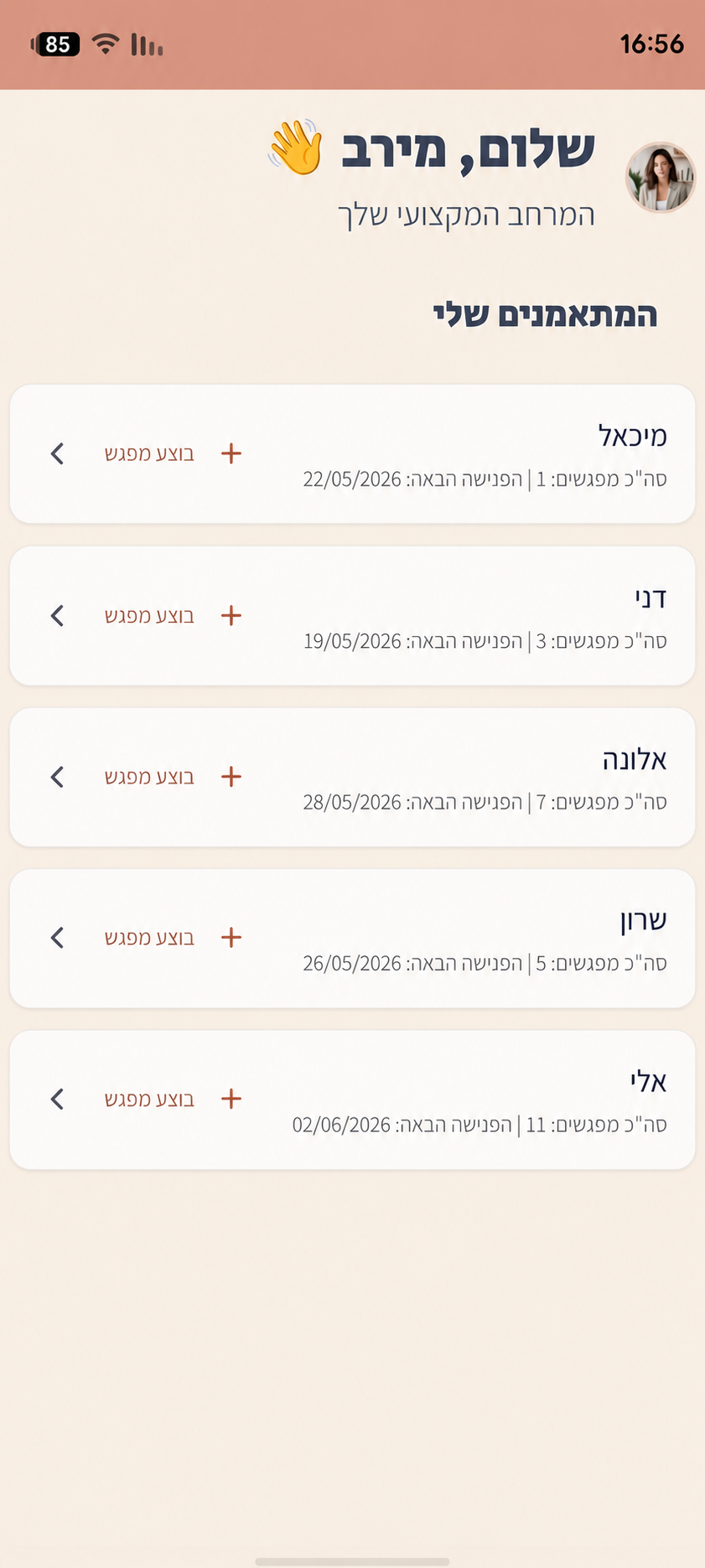 דשבורד המרחב המקצועי של DoKu
